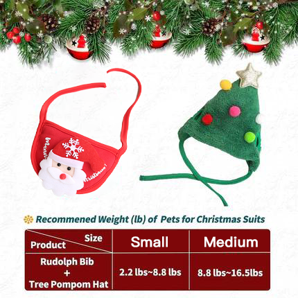 🎅🎄Cute Christmas Tree Hat with Pom-Poms