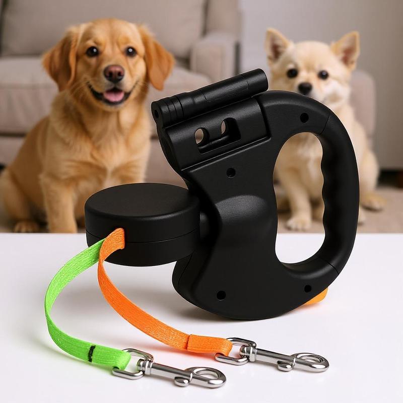 Dual Retractable Dog Leash with 360° Swivel