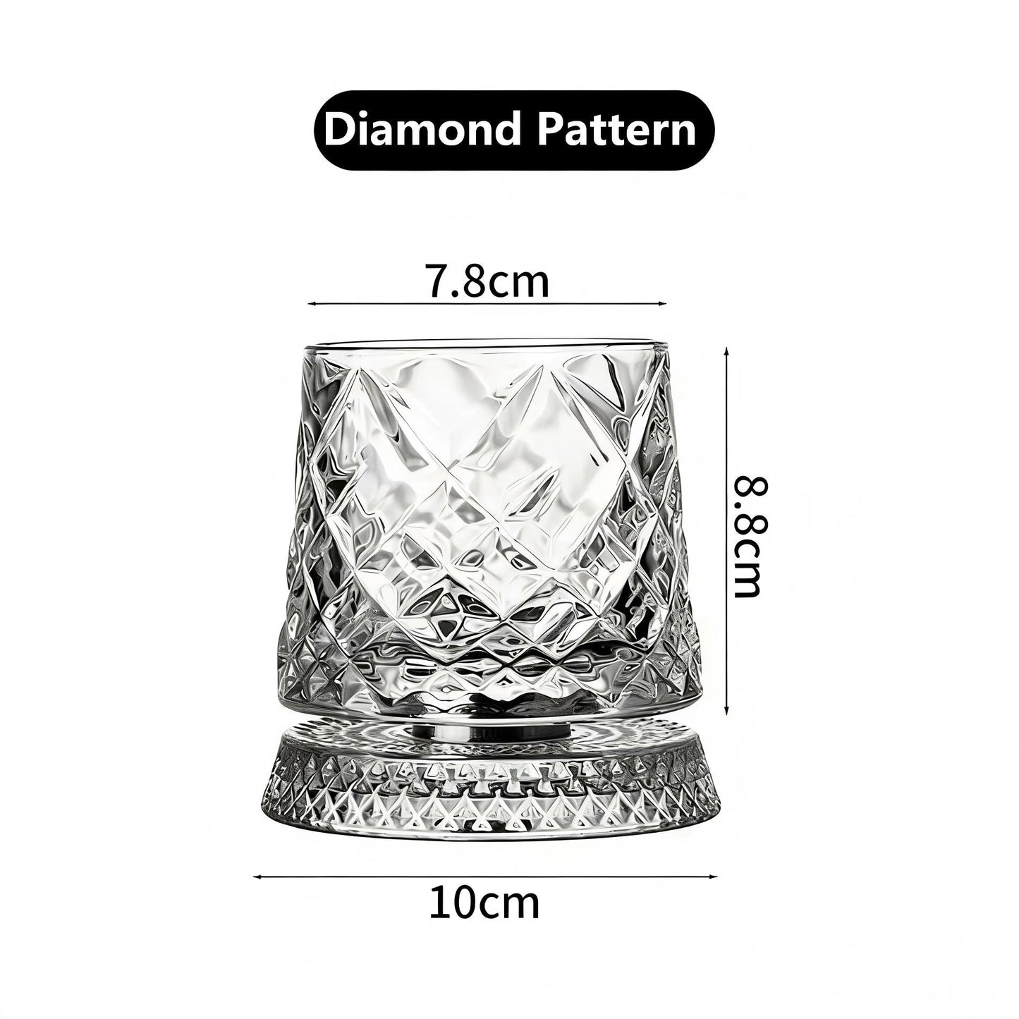 🔥Luxury 360° Spinning Crystal Glass