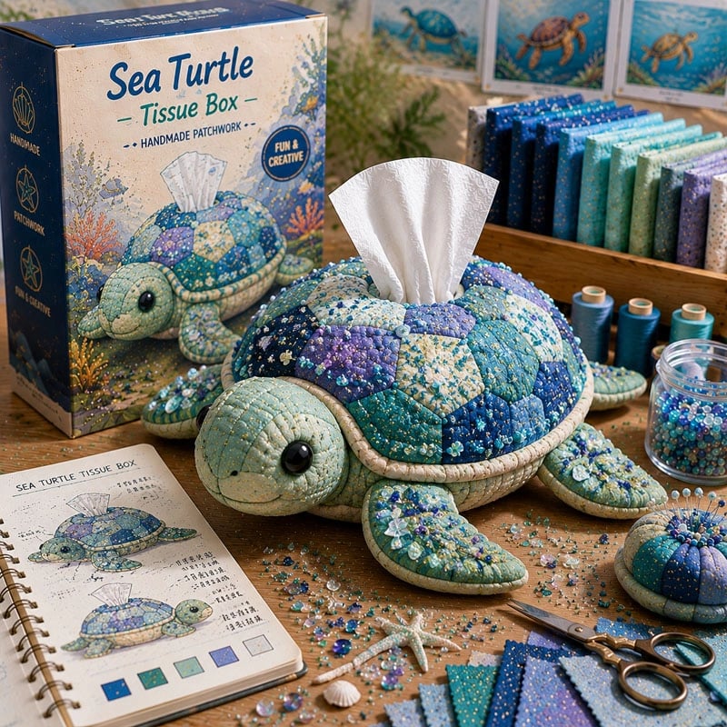 ⚡New Arrival🧵DIY Animal-Themed Patchwork-Style Tissue Box Kit