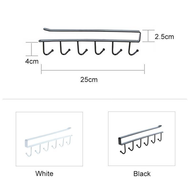 🔥6 Hooks Under-Cabinet Hanger Rack