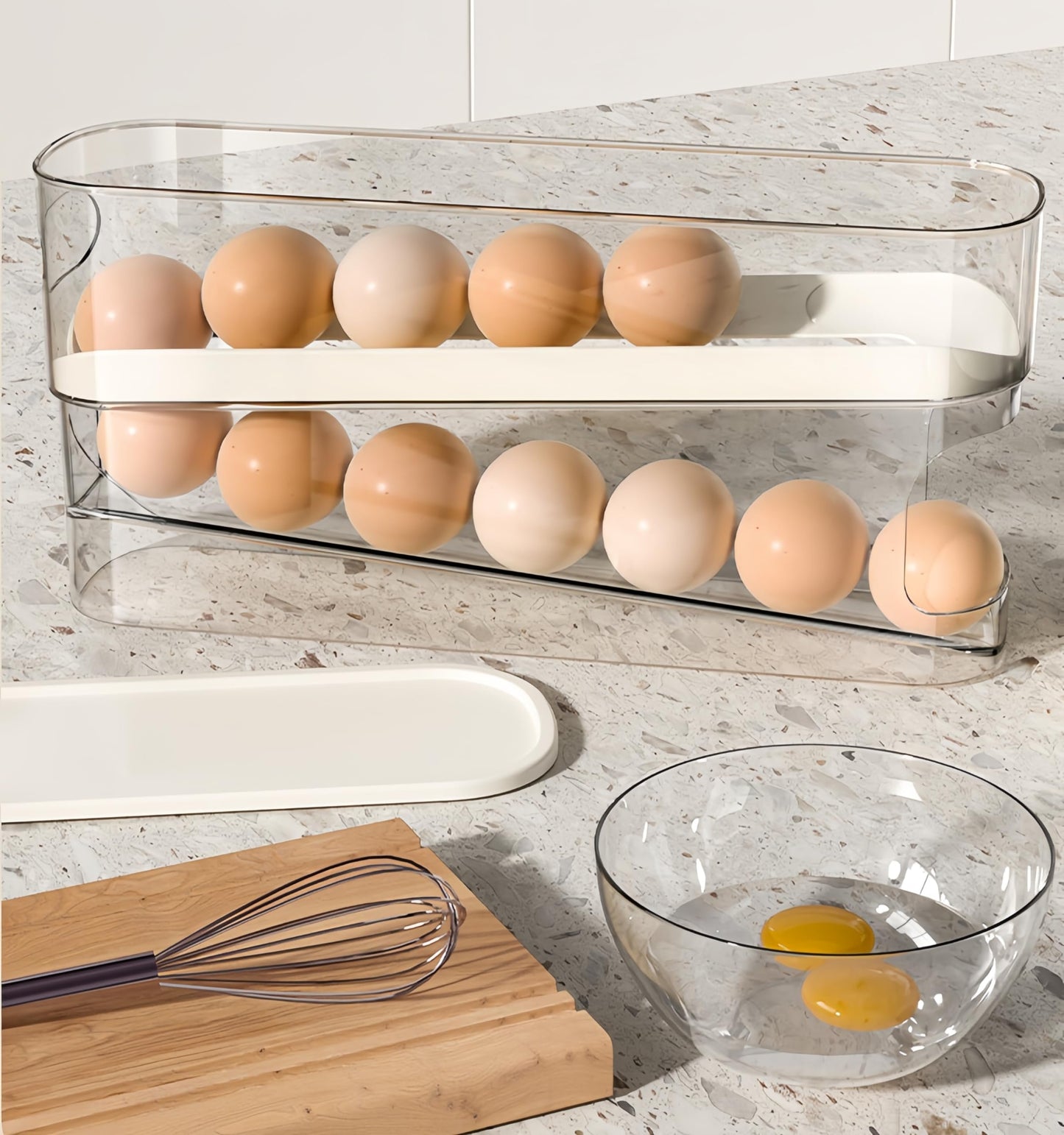 Auto Rolling Fridge Egg Organizer