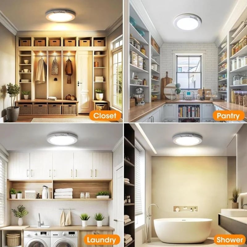 💡Rechargeable Motion Sensor Ceiling Light with Remote - Magnetic Wireless Ceiling Light Battery Powered