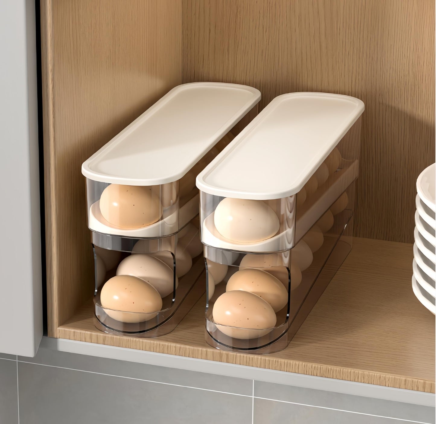 Auto Rolling Fridge Egg Organizer
