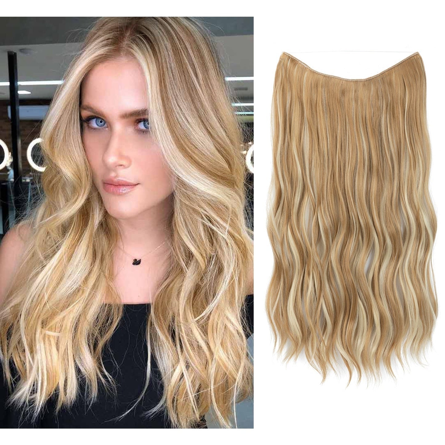 👸One-piece invisible wire hair extensions