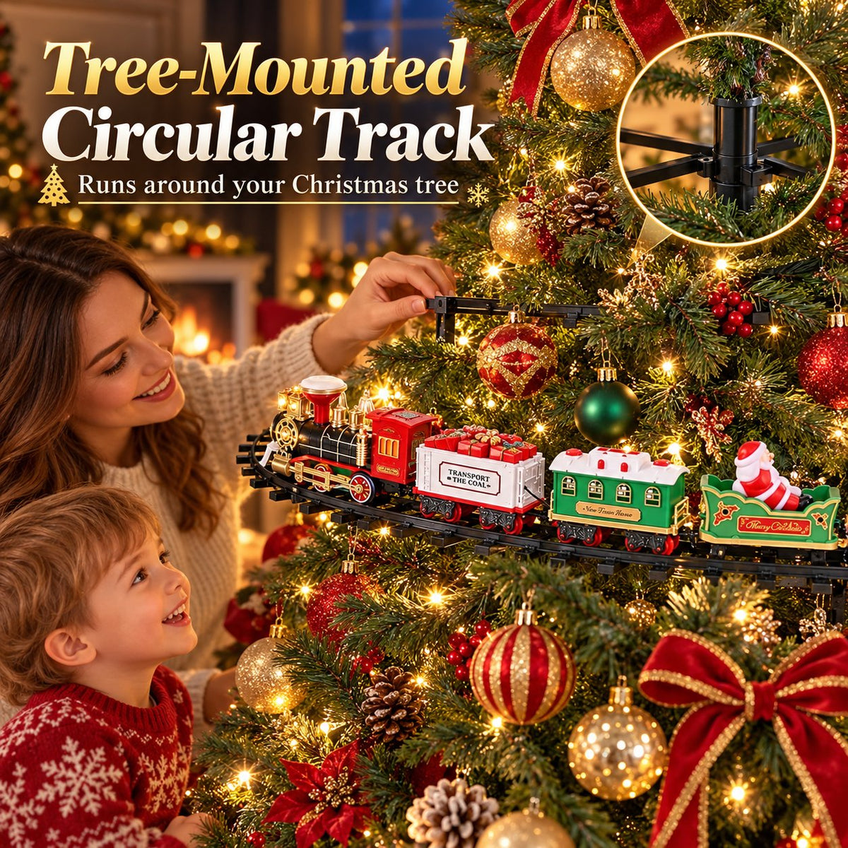 ✨Xmas Tree Hanging Loop Rail Train Ornament  Ideal for Family Christmas Tree Decor & Kids Holiday Gift