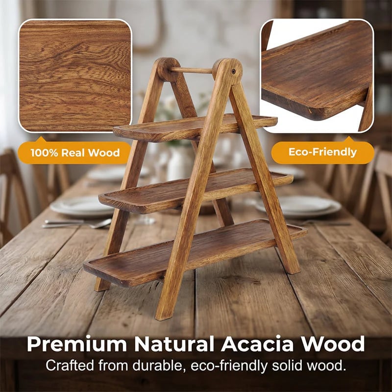 ⏰3-Tier Wooden Serving Tray