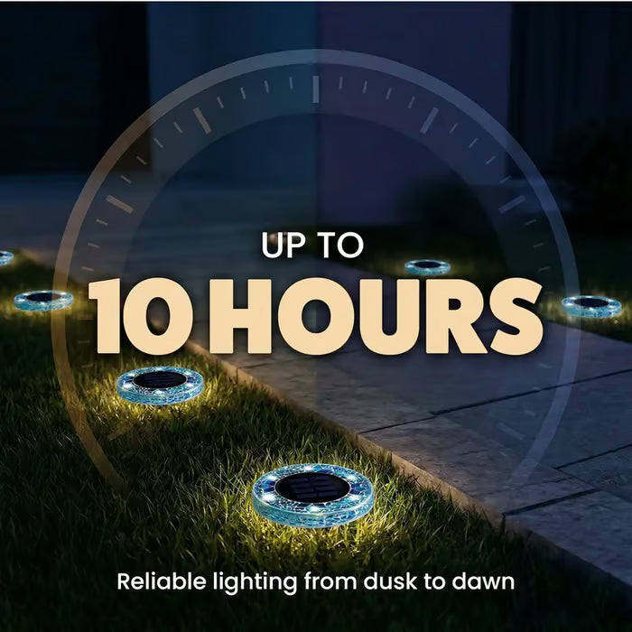 🌅 Spring Best-Seller:4 Pack Solar Outdoor Mosaic Disk Lights✨