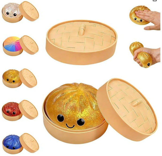 🍔💕Glitter Squishy Bun - Squeeze Away Stress for Instant Calm & Focus