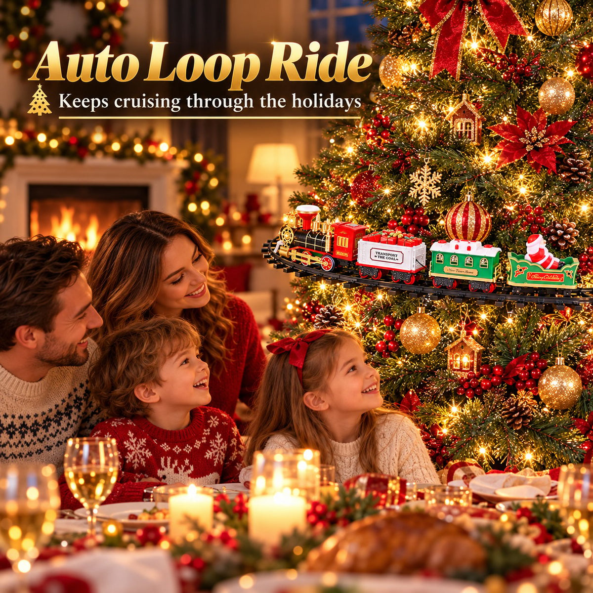 ✨Xmas Tree Hanging Loop Rail Train Ornament  Ideal for Family Christmas Tree Decor & Kids Holiday Gift