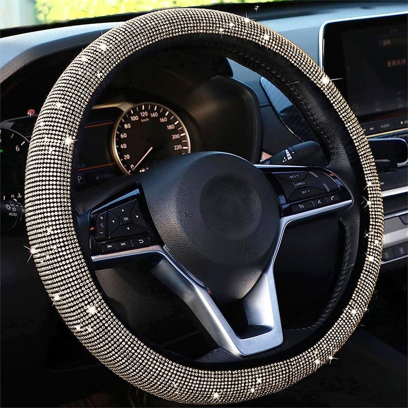 💖Bling Rhinestone Diamond Car Steering Protection