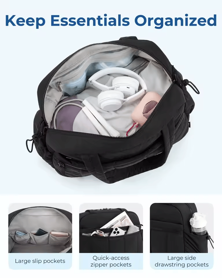 🔥Free Shiping🔥Waterproof Travel Duffel Gym Bag for Women with Wet Pocket | Versatile Carry-On Weekender & Cabin Bag