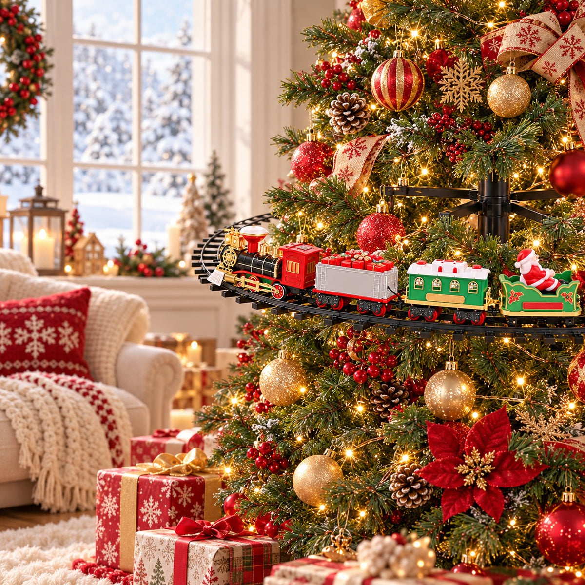 ✨Xmas Tree Hanging Loop Rail Train Ornament  Ideal for Family Christmas Tree Decor & Kids Holiday Gift