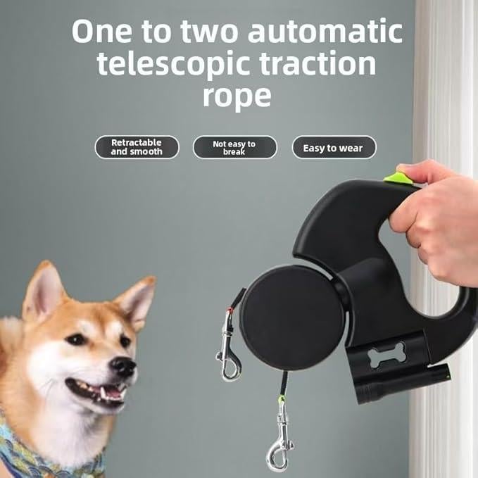 Dual Retractable Dog Leash with 360° Swivel