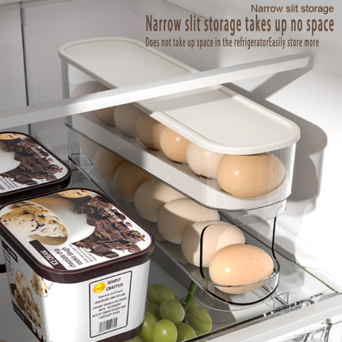 Auto Rolling Fridge Egg Organizer