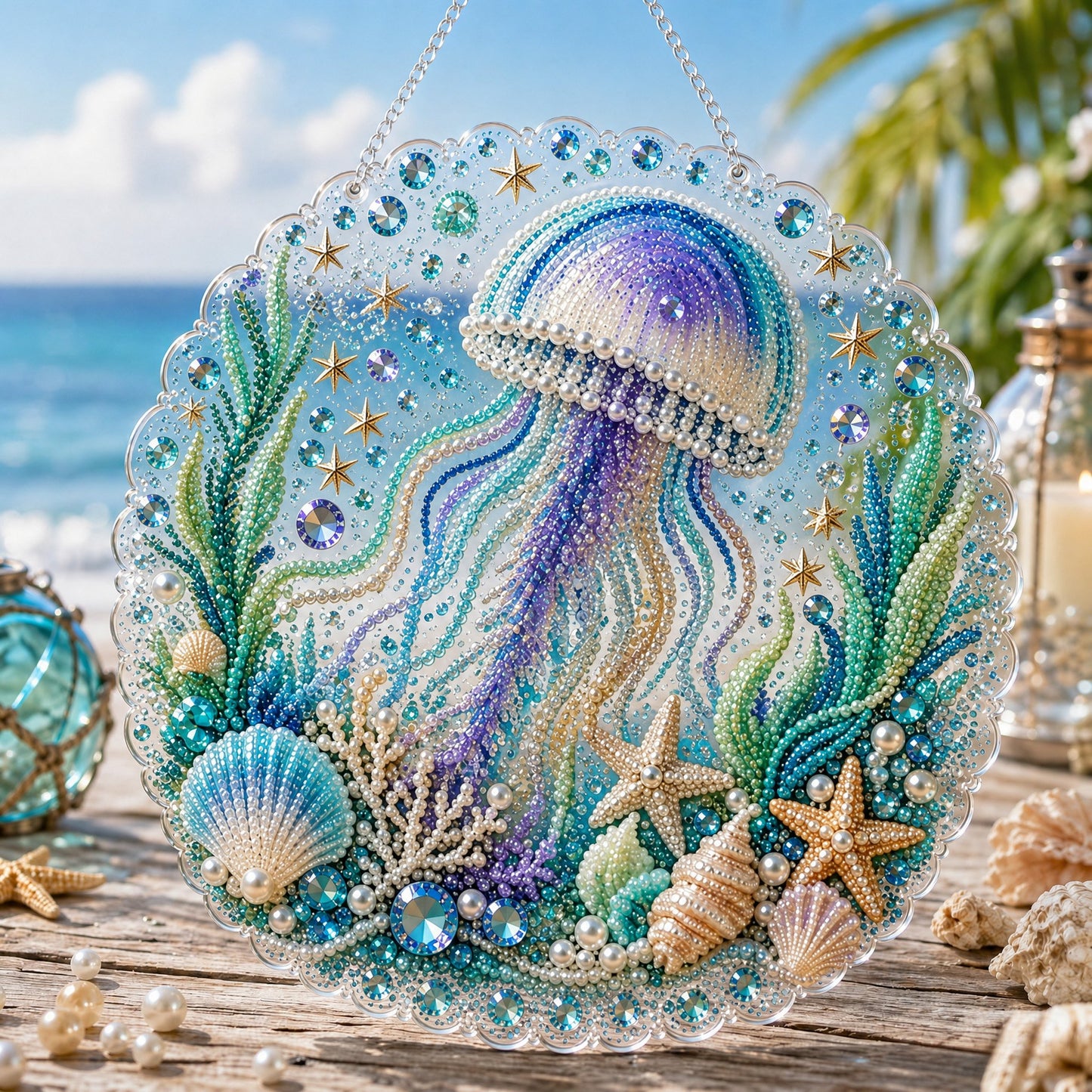 🔥  🌊✨Ocean Pearl Art DIY Hanging Ornament Kit