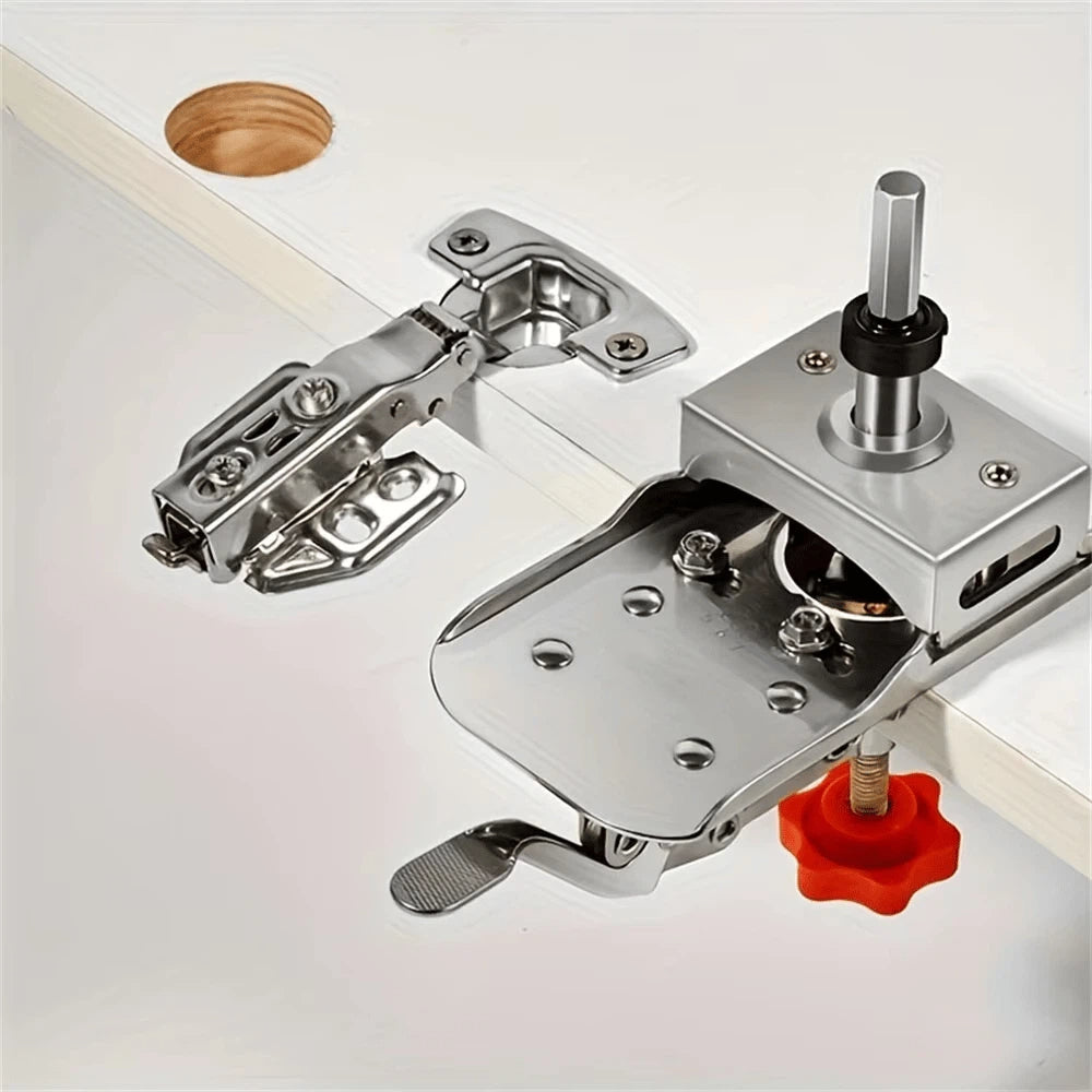 35mm Concealed Door Hinge Jig – Locking Cabinet Hinge Tool with Drilling Locator