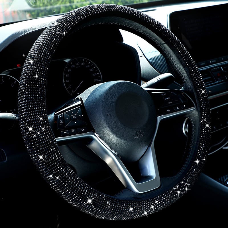 💖Bling Rhinestone Diamond Car Steering Protection