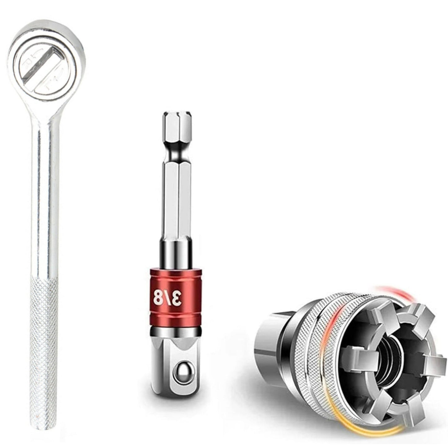 🔧Multi-function Universal Socket Wrench Tool - Universal Maintenance Tool for 3/8" Drive Ratchet Torque Wrench and Power Drill