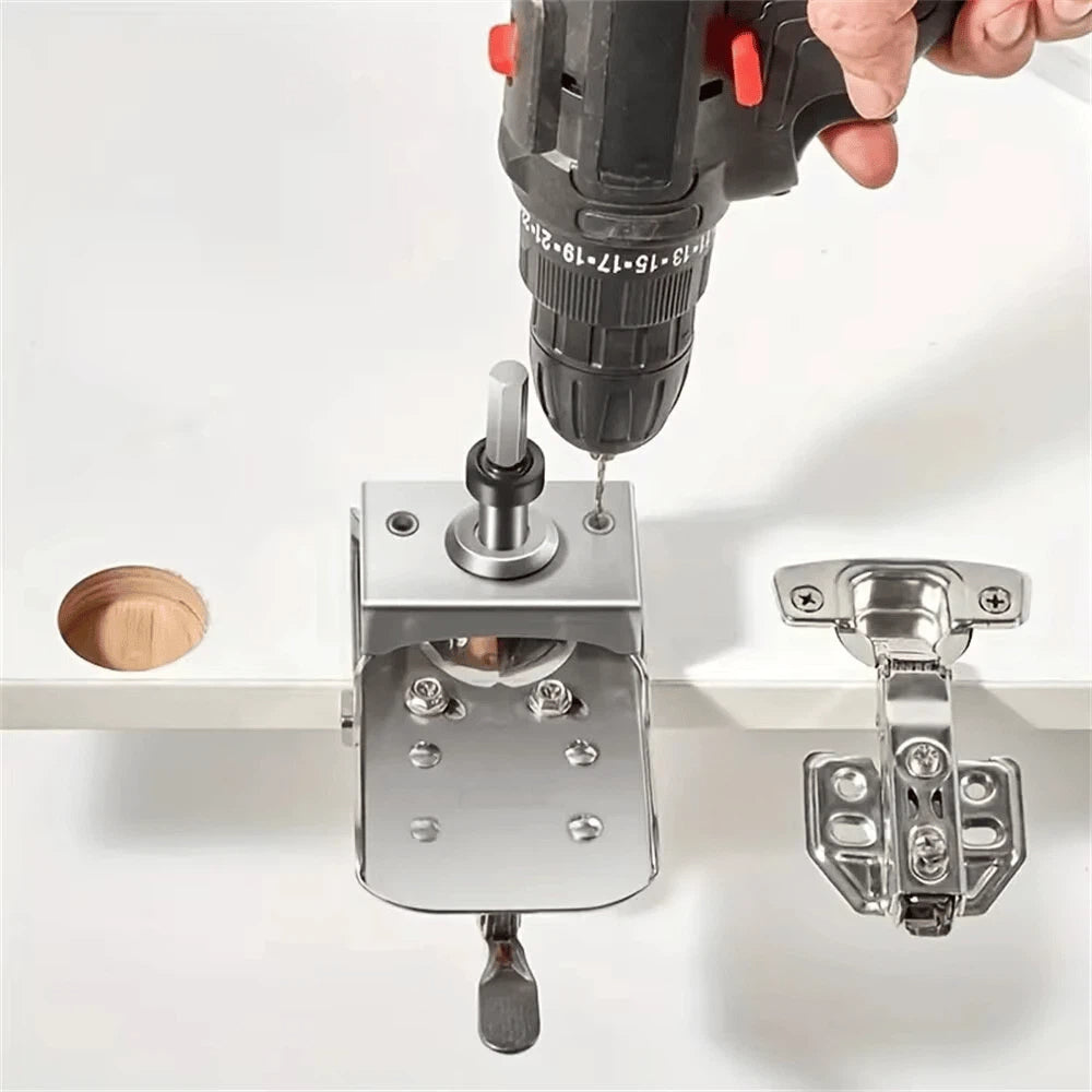 35mm Concealed Door Hinge Jig – Locking Cabinet Hinge Tool with Drilling Locator