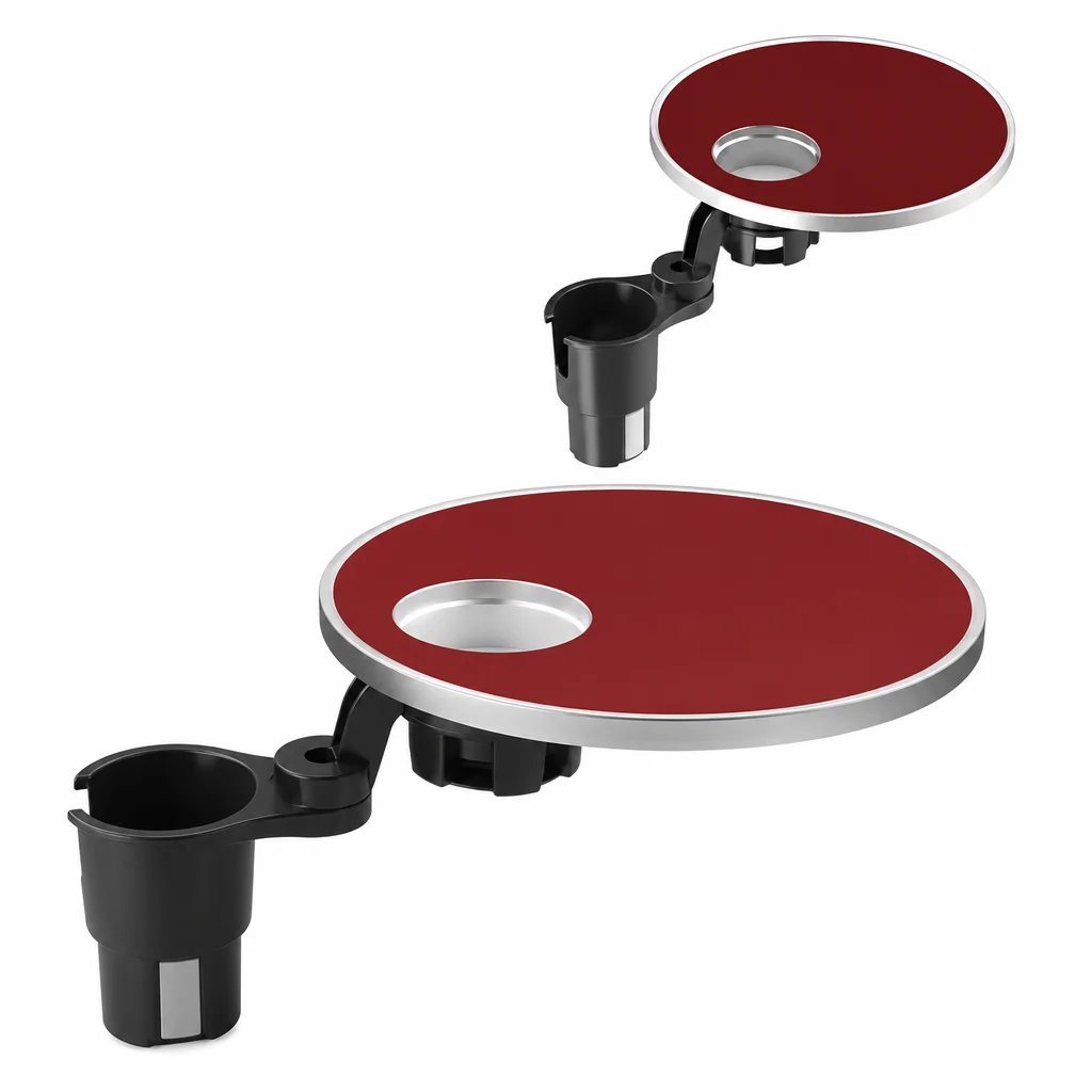 Multifunctional 360 Degree Rotating Car Cup Holder and Food Tray Table Non Slip Wear Resistant Extended Vehicle Dining Tray