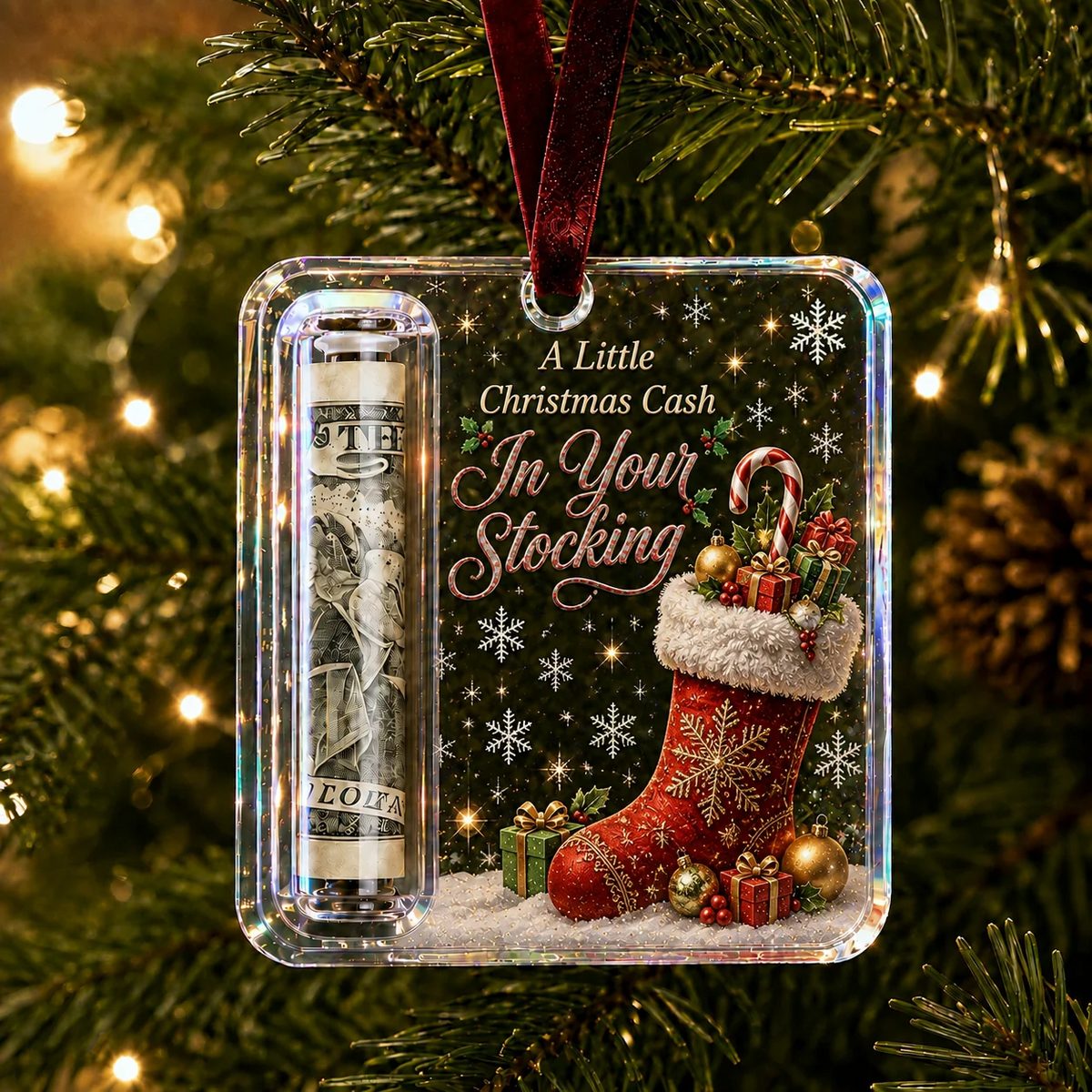 🔥🎄Christmas Cash Gift Ornament- Make Cash Feel Like A Real Christmas Gift💵