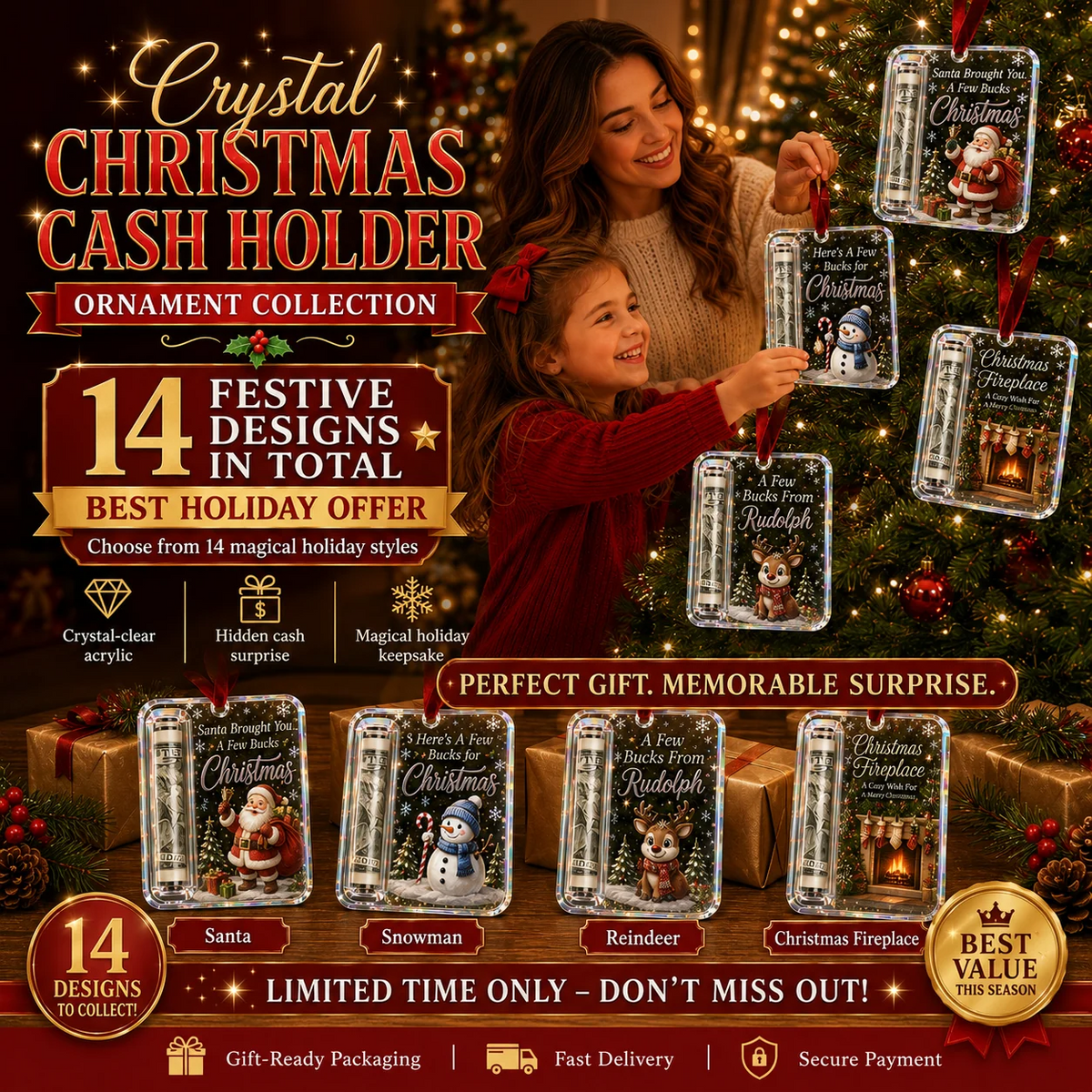 🔥🎄Christmas Cash Gift Ornament- Make Cash Feel Like A Real Christmas Gift💵
