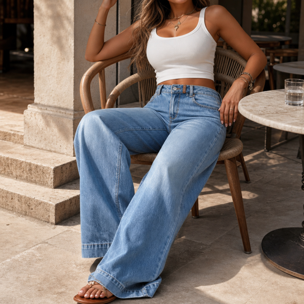 High-Rise Extra-Wide-Leg Jeans