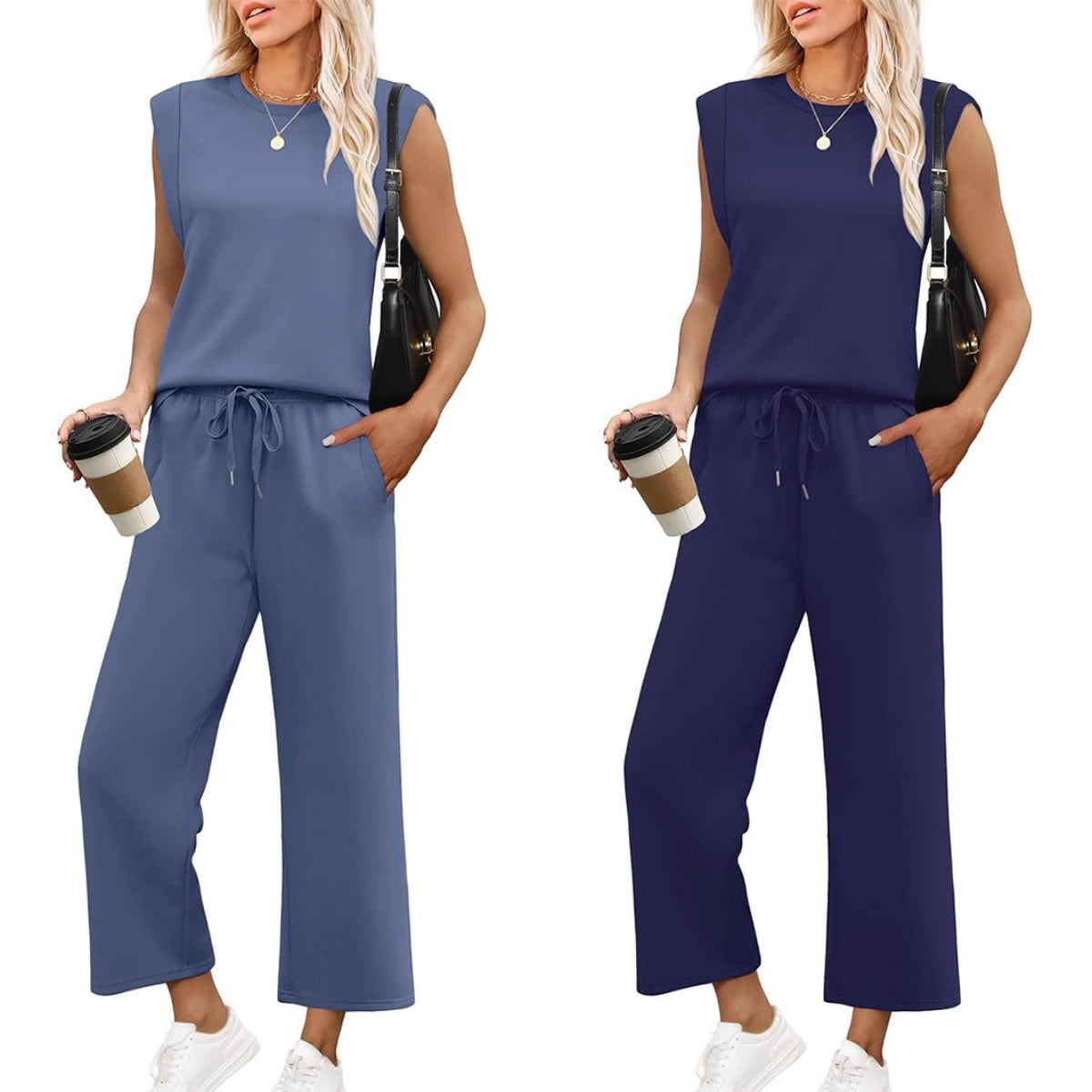 💕 Hot Sale 🔥New Women's  Sleeveless Top & Wide-Leg Pants 2-Piece Set