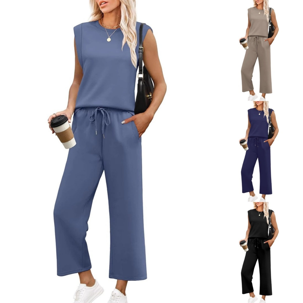 💕 Hot Sale 🔥New Women's  Sleeveless Top & Wide-Leg Pants 2-Piece Set