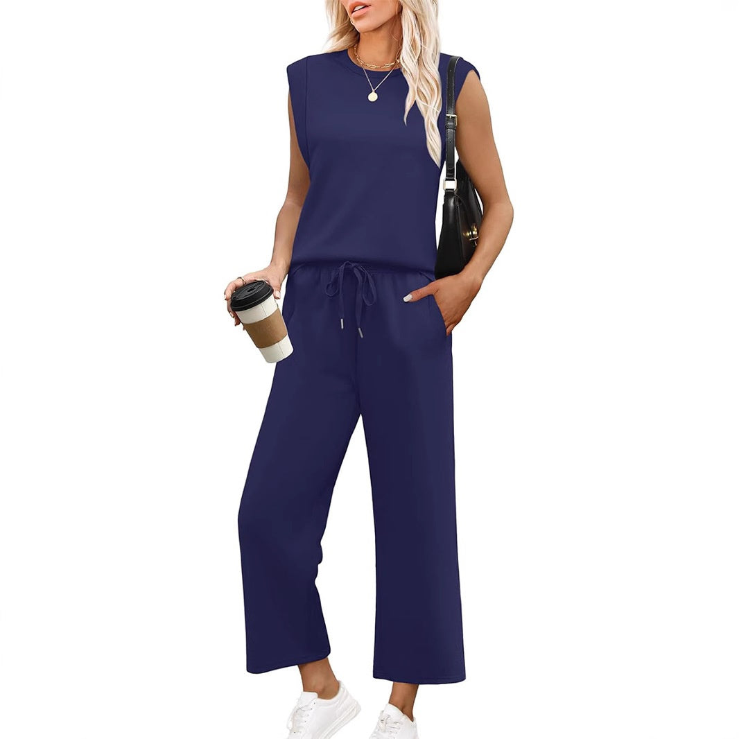 💕 Hot Sale 🔥New Women's  Sleeveless Top & Wide-Leg Pants 2-Piece Set
