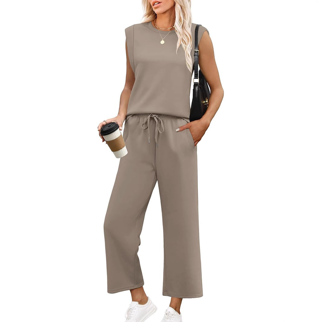 💕 Hot Sale 🔥New Women's  Sleeveless Top & Wide-Leg Pants 2-Piece Set