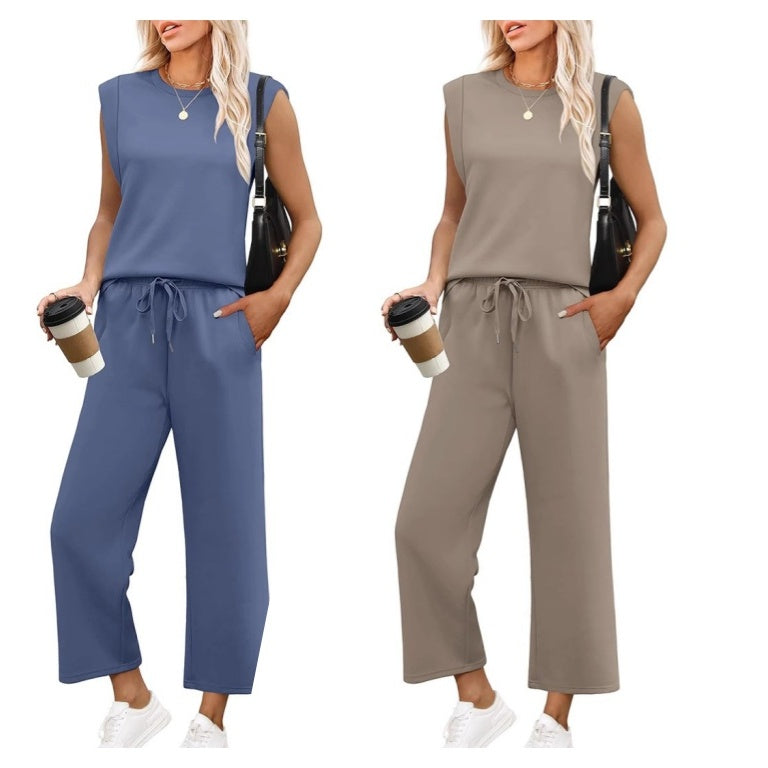 💕 Hot Sale 🔥New Women's  Sleeveless Top & Wide-Leg Pants 2-Piece Set