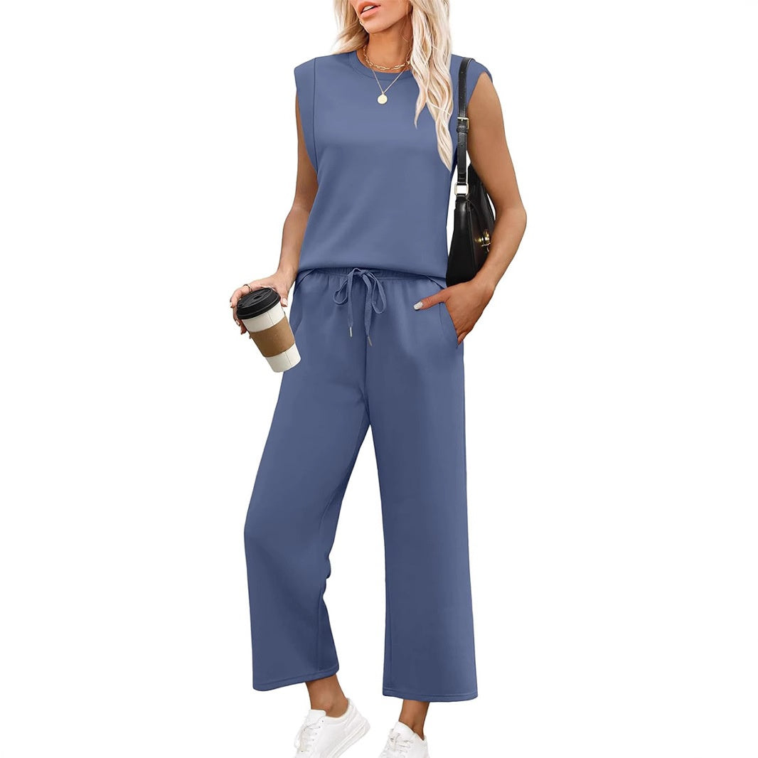💕 Hot Sale 🔥New Women's  Sleeveless Top & Wide-Leg Pants 2-Piece Set