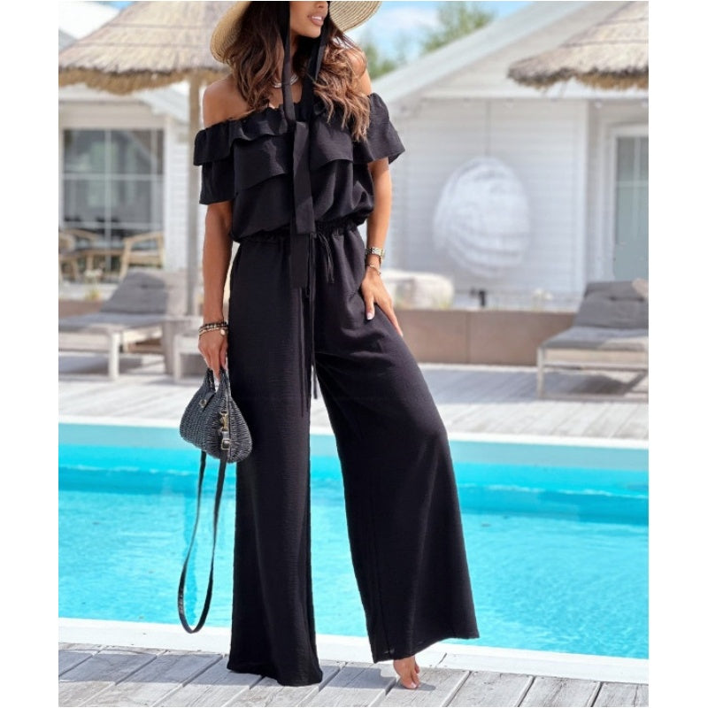 🌺 Women’s Off - Shoulder Ruffle Jumpsuit
