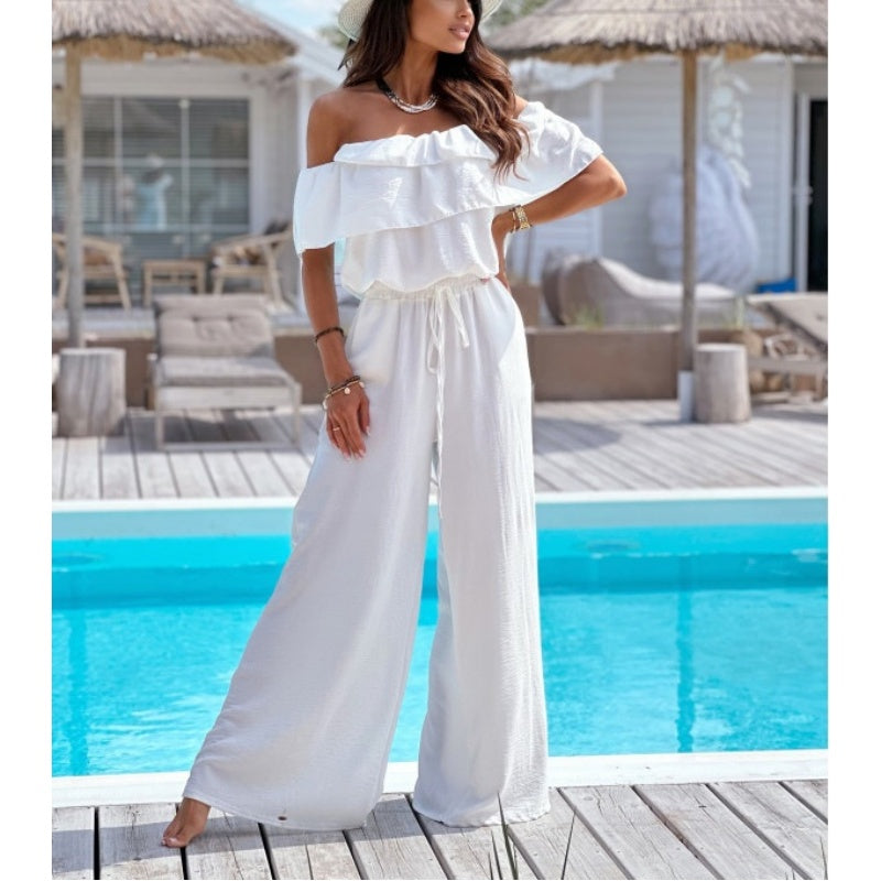 🌺 Women’s Off - Shoulder Ruffle Jumpsuit