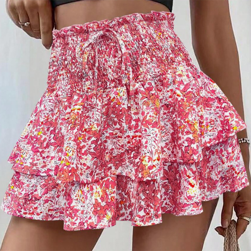 😍💕Lightweight Slimming Floral Ruffle Tiered Skirt✨
