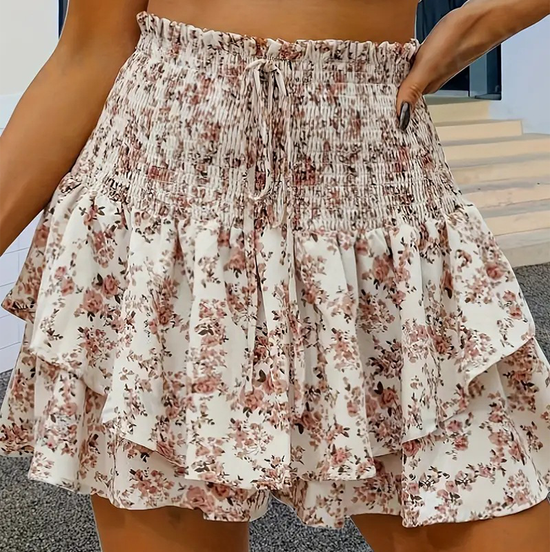 😍💕Lightweight Slimming Floral Ruffle Tiered Skirt✨