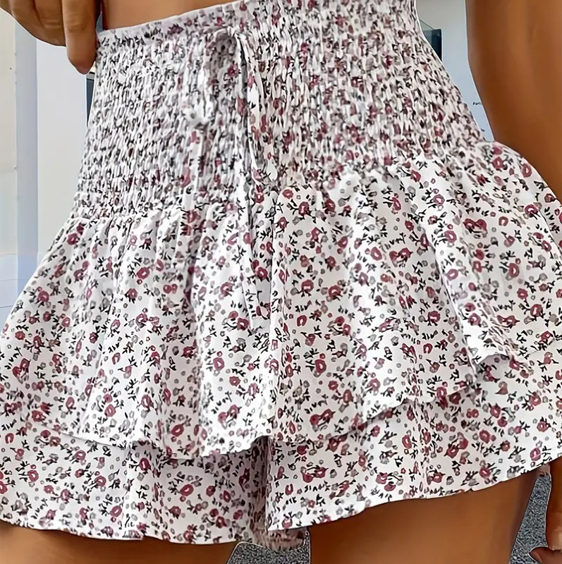 😍💕Lightweight Slimming Floral Ruffle Tiered Skirt✨
