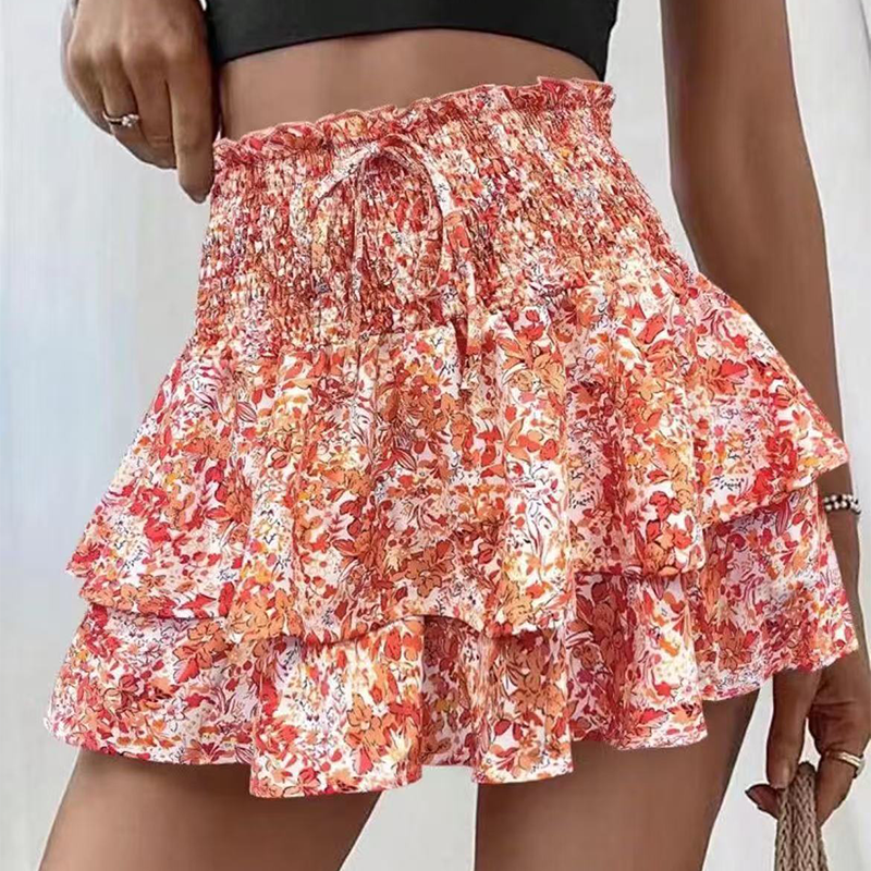 😍💕Lightweight Slimming Floral Ruffle Tiered Skirt✨