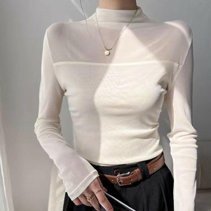 💃F🎉Women’s Mock-Neck Mesh Top