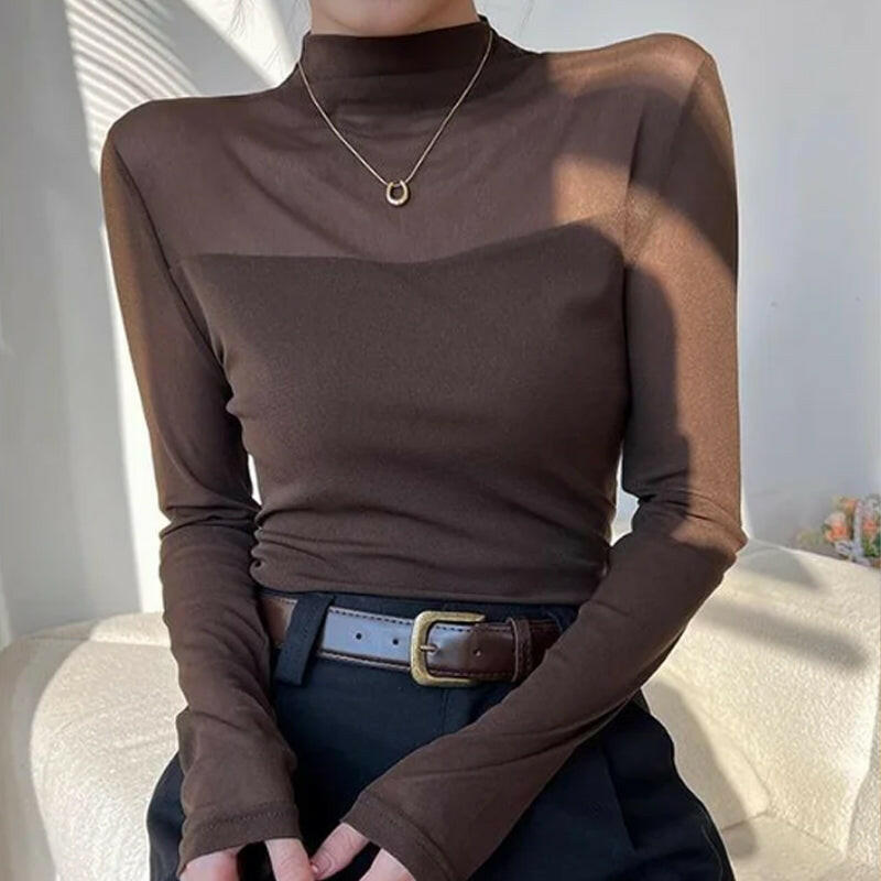 💃F🎉Women’s Mock-Neck Mesh Top