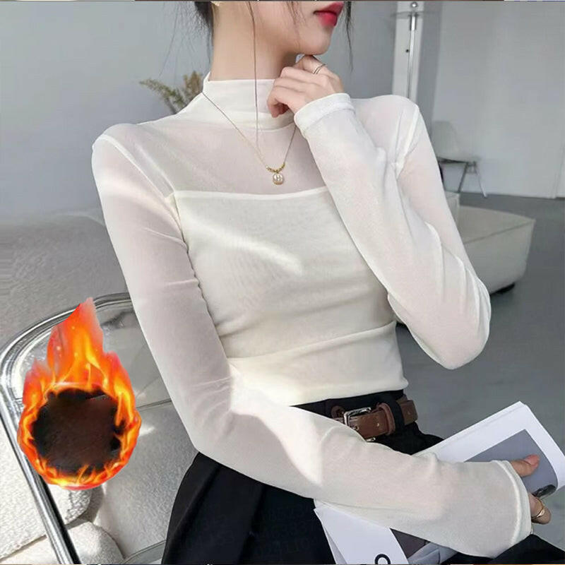 💃F🎉Women’s Mock-Neck Mesh Top