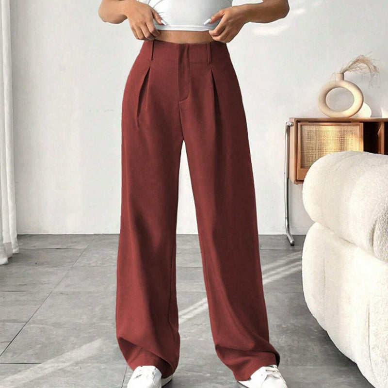 🏆💝New Style✨Women's High Waisted Straight Leg Work Trousers , Smart & Casual Look for Office and Beyond