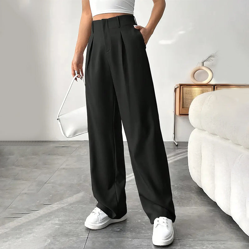 🏆💝New Style✨Women's High Waisted Straight Leg Work Trousers , Smart & Casual Look for Office and Beyond