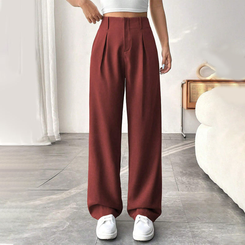 🏆💝New Style✨Women's High Waisted Straight Leg Work Trousers , Smart & Casual Look for Office and Beyond