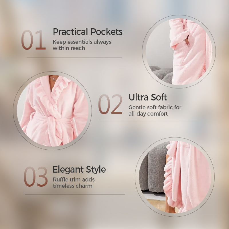 ✨Soft Fluffy Bathrobe 🧖♀️ – Skin-Friendly Fabric, Cozy Warmth for Post-Shower