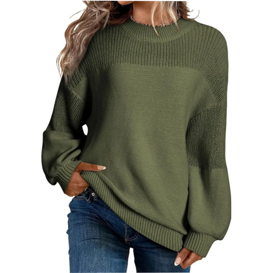 🎁🧥 Women's Loose Fit Long Sleeve Knit Sweater