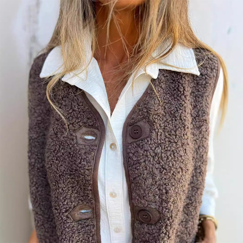 🎁🔥Women's Fall Button Down Short Warm Vest