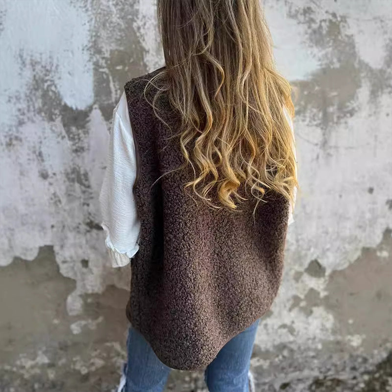 🎁🔥Women's Fall Button Down Short Warm Vest